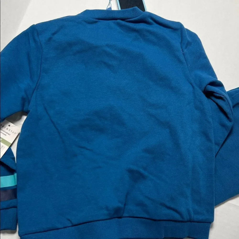 Andy & Evan Blue Shark 2 piece sweatsuit NWT size 7